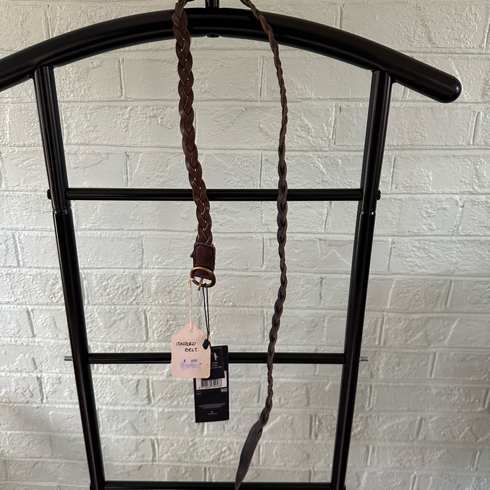 Tommy Hilfiger Brown Braided Leather Belt